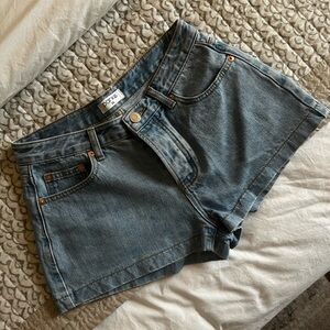 Parke Denim Mini Shorts Light Blue NWT